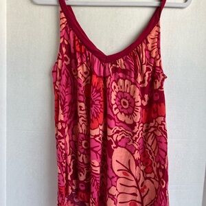 Free People Red and Pink Floral Tank Top